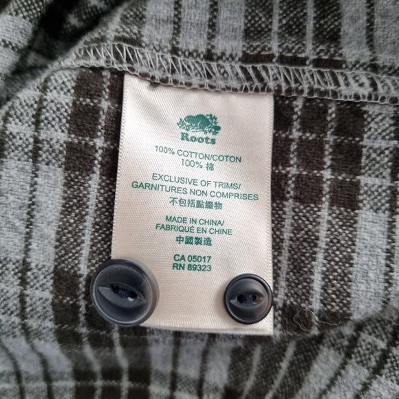 Roots Men's Brushed Cotton Plaid Long Sleeve Shirt Size XL - Picture 8 of 10